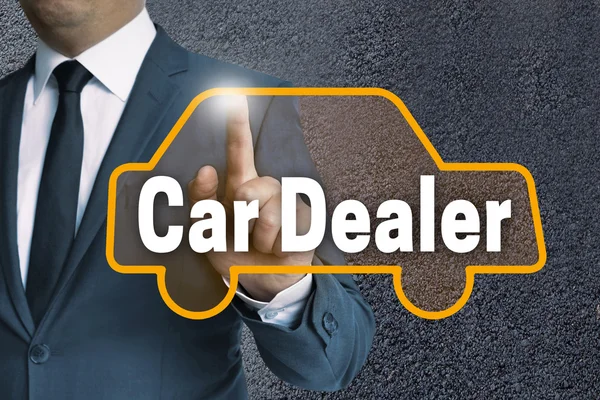 Auto dealer auto touchscreen je provozován společností podnikatel koncepce — Stock fotografie