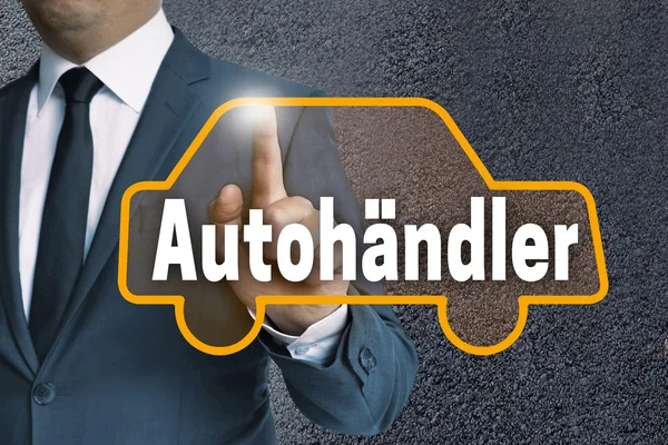 Autohaendler (in Duitse autodealer) auto touchscreen is werken — Stockfoto