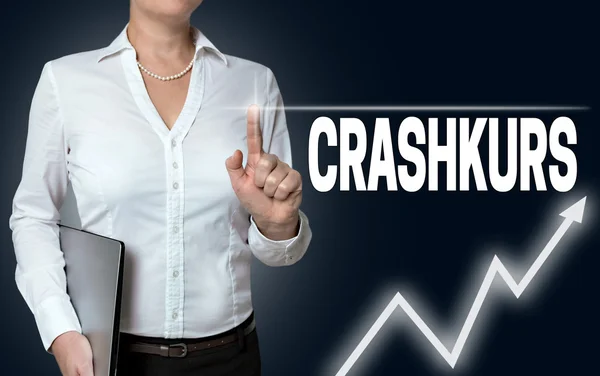 Crashkurs (en curso de choque alemán) pantalla táctil es operado por bu —  Fotos de Stock