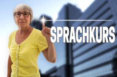 Sprachkurs (içinde Almanca dil kursu) dokunmatik ekran s tarafından gösterilir