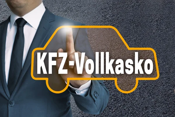 Kfz vollkasko (em alemão carro totalmente abrangente) touchscree carro — Fotografia de Stock
