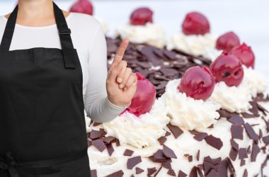 Pastacı pasta arka plan kavramı şablonu ile