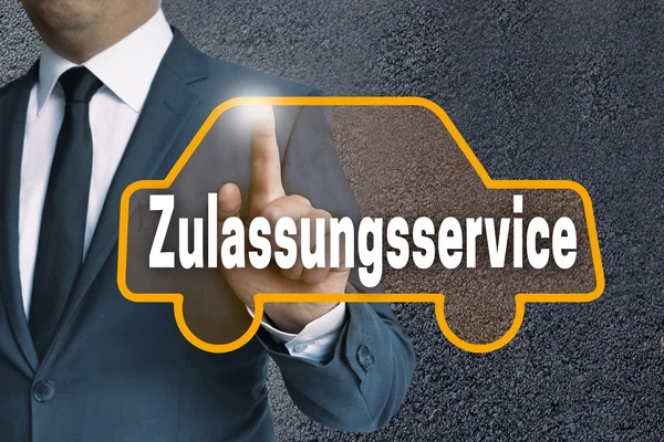 (a német engedély szolgáltatás) zulassungsservice autó touchscr — Stock Fotó