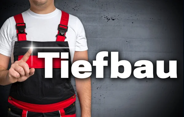 Touchscreen (a német mérnöki) Tiefbau mutatja th — Stock Fotó