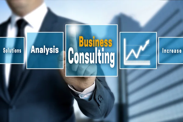 Business Consulting pantalla táctil concepto de fondo — Foto de Stock