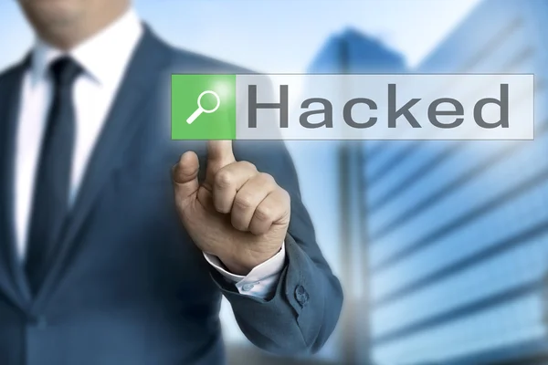 Hackade browser drivs av affärsman — Stockfoto