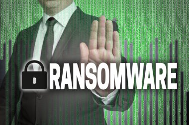 Ransomware matris ile işadamı tarafından gösterilir.