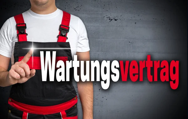 Wartungsvertrag (a német karbantartási szerződés) touchscreen van — Stock Fotó