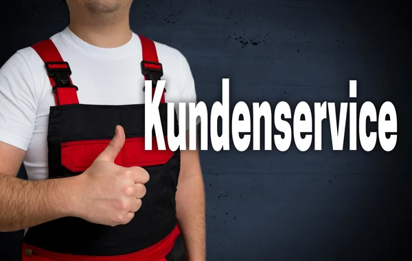 Kundenservice (in german Customer Service) is shown by craftsman — Stock Photo, Image