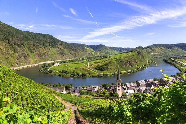 View of Bremm at the Mosel with Moselschleife — Stock Photo, Image