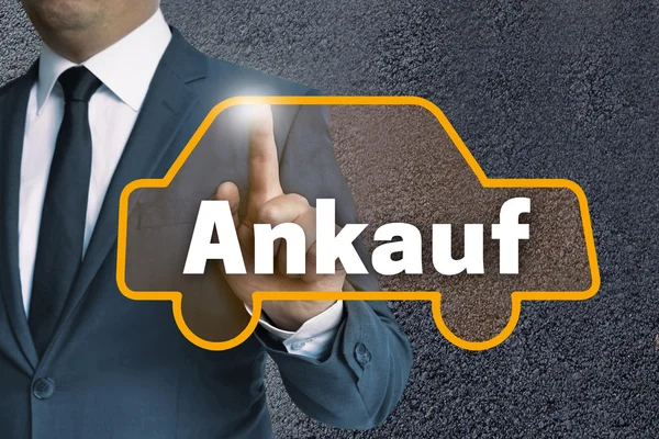 Ankauf (i tysk köp) auto touchscreen drivs av verksam — Stockfoto