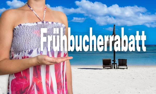 Fruehbucherrabatt (en alemán descuento de reserva anticipada) concepto de pre — Foto de Stock