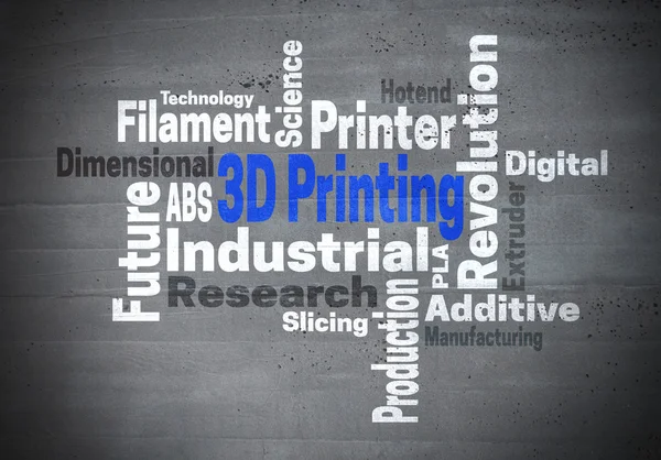 3d impresión industrial revolución palabra nube konzept — Foto de Stock