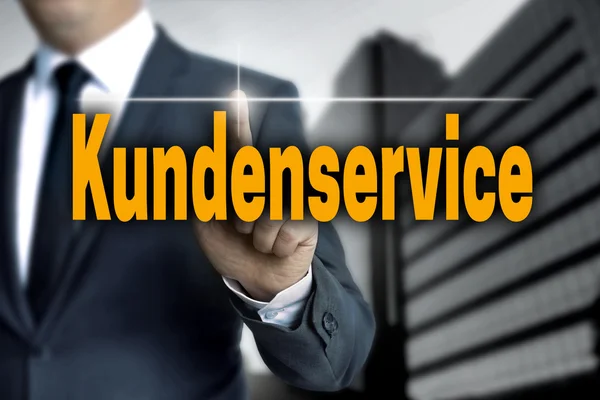 Kundenservice (in german Customer Care) touchscreen is operated — Stock Photo, Image