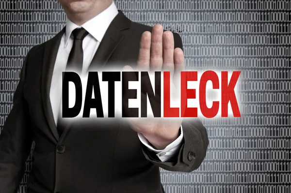 Datenleck (in tedesco perdita di dati) con matrice è mostrato dalle imprese — Foto Stock