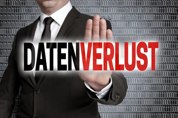 Datenverlust (in german data loss) with matrix is shown by busin — Stock Photo, Image