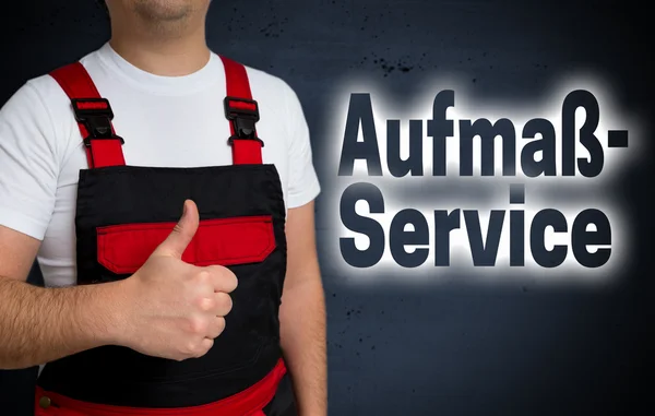 Aufmassservice (in german Measure up) is shown craftsman — Stock Photo, Image