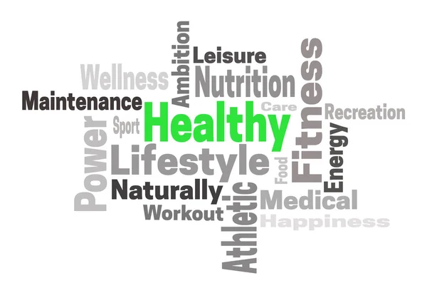 Healthy lifestyle fitness concept word cloud — Stock Photo, Image