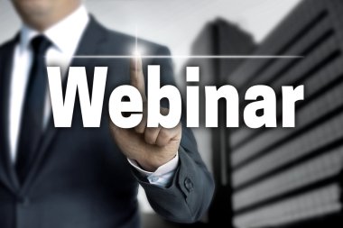 Webinar dokunmatik ekran işadamı tarafından işletilmektedir.