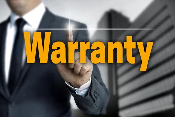 Warranty touchscreen is operated by businessman — Stock Photo, Image