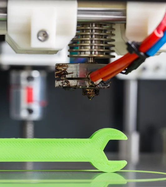 3D drukowanie z światło żarówki zielony — Zdjęcie stockowe