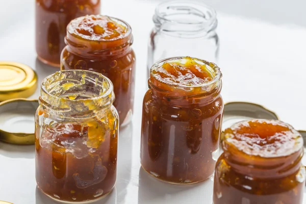 Onion pineapple chutney ingredients and preparation — Stock Photo, Image