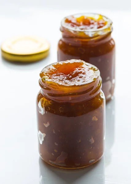 Κρεμμύδι ανανά chutney συστατικά και προετοιμασία — Φωτογραφία Αρχείου