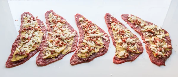 Beef roulades are prepared and cooked — Stock Photo, Image