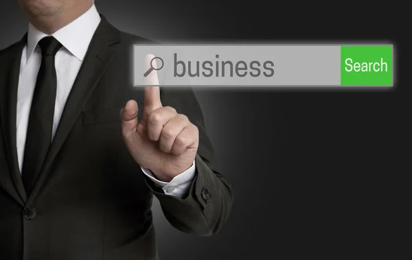 Business browser is operated by businessman — Stock Photo, Image
