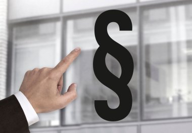 Paragraf işareti kavramı gösteren bir el