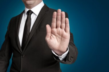 İşadamı tarafından gösterilen el dur