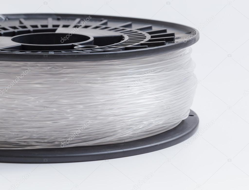 Filament for 3D Printer clear against a light background