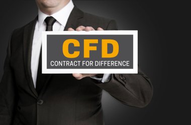 CFD sign is held by businessman clipart