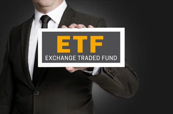 Assinatura ETF é realizada pelo empresário — Fotografia de Stock