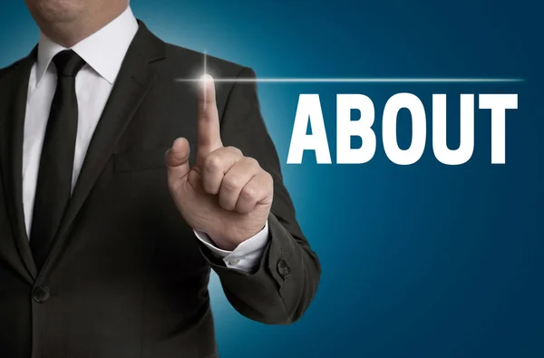 About touchscreen is operated by businessman