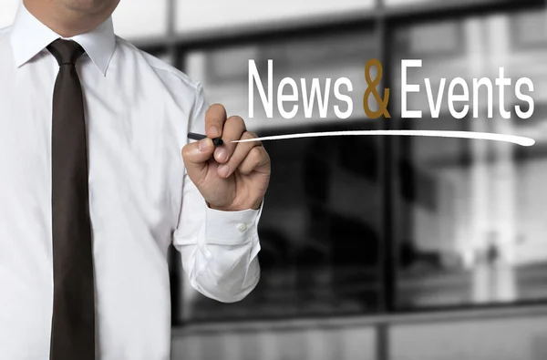 News and events written by businessman background — Stock Photo, Image