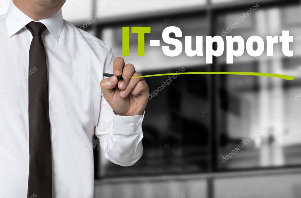 IT Support is written by businessman background