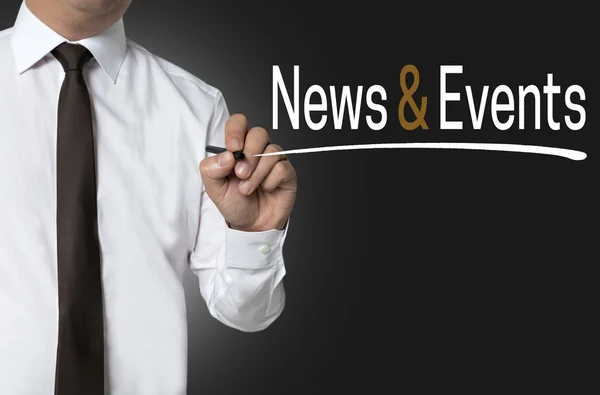 News and events written by businessman background — Stock Photo, Image