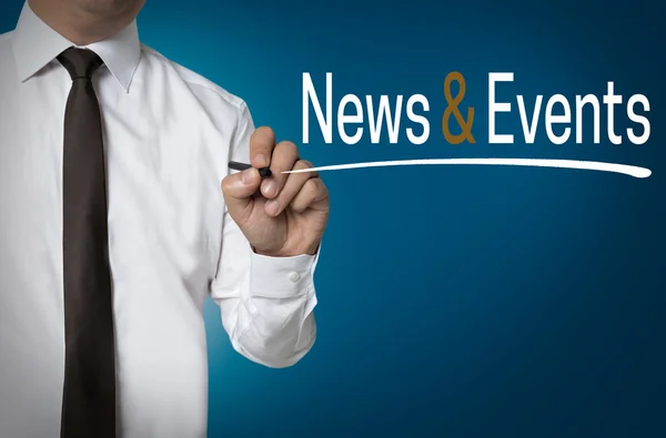 News and events written by businessman background — Stock Photo, Image