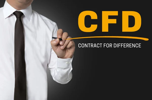 CFD è scritto da sfondo uomo d'affari — Foto Stock