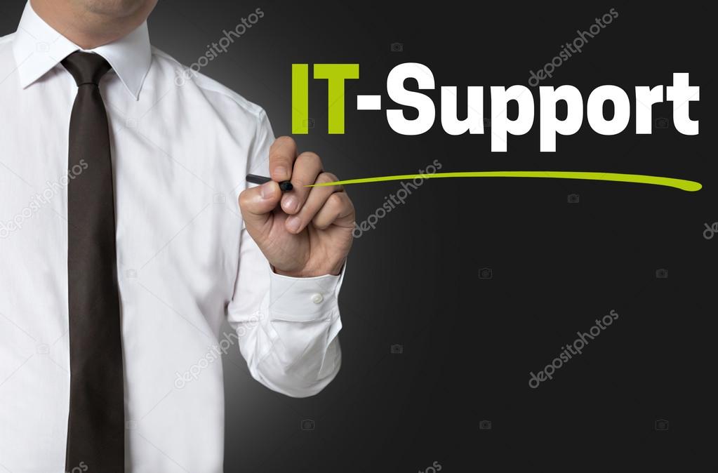 IT Support is written by businessman background