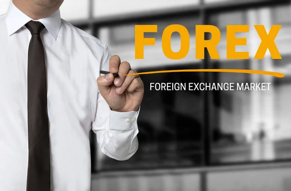 Forex is written by businessman background concept — Stock Photo, Image