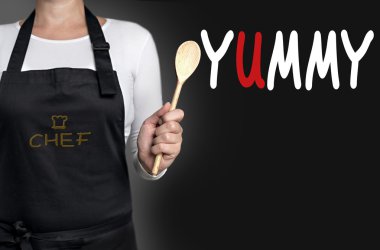 lezzetli yemek tahta kaşık arka plan holding