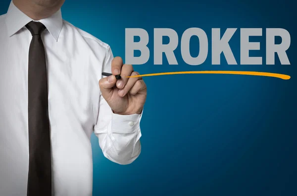 Broker is written by businessman background — Stock Photo, Image