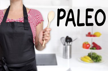 tahta kaşık arka plan kavramı holding paleo aşçı