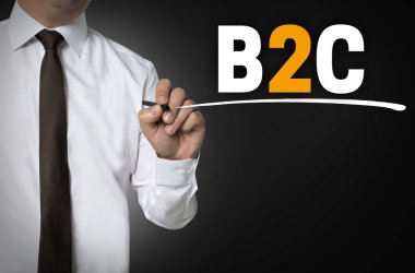 B2c iş adamı arka plan kavramı tarafından yazılmış
