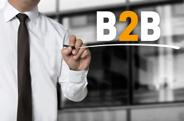 B2b wird von Geschäftsmann Hintergrundkonzept geschrieben — Stockfoto