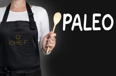 tahta kaşık arka plan kavramı holding paleo aşçı