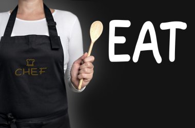 tahta kaşık arka plan kavramı holding aşçı yemek