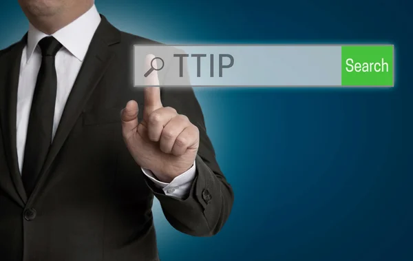 Ttip webbläsare drivs av affärsmannen koncept — Stockfoto